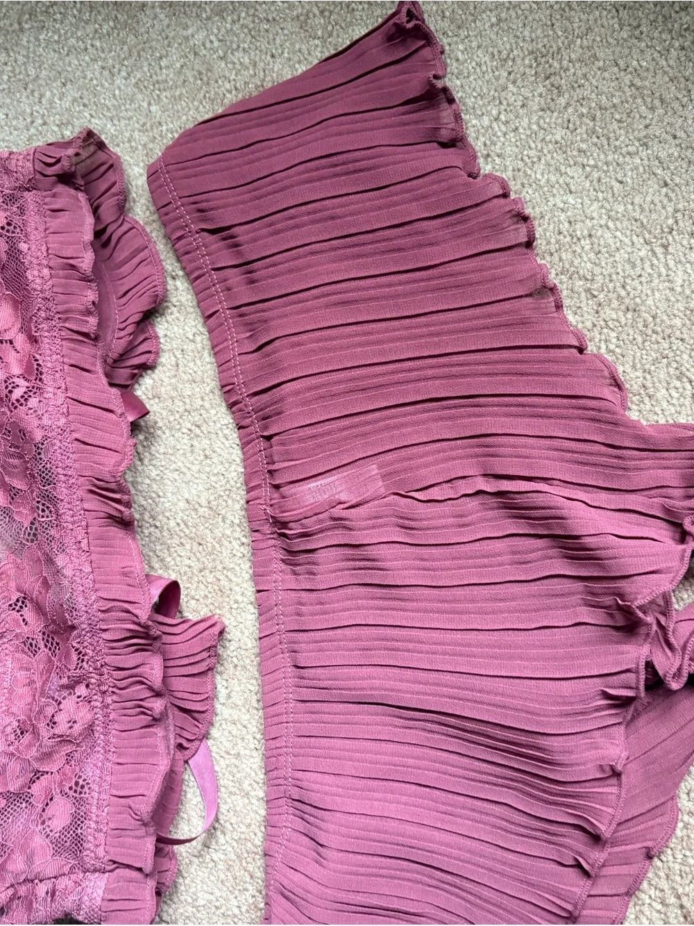 Marilyn Monroe mauve Lace Push-Up Bra and Matching short Set